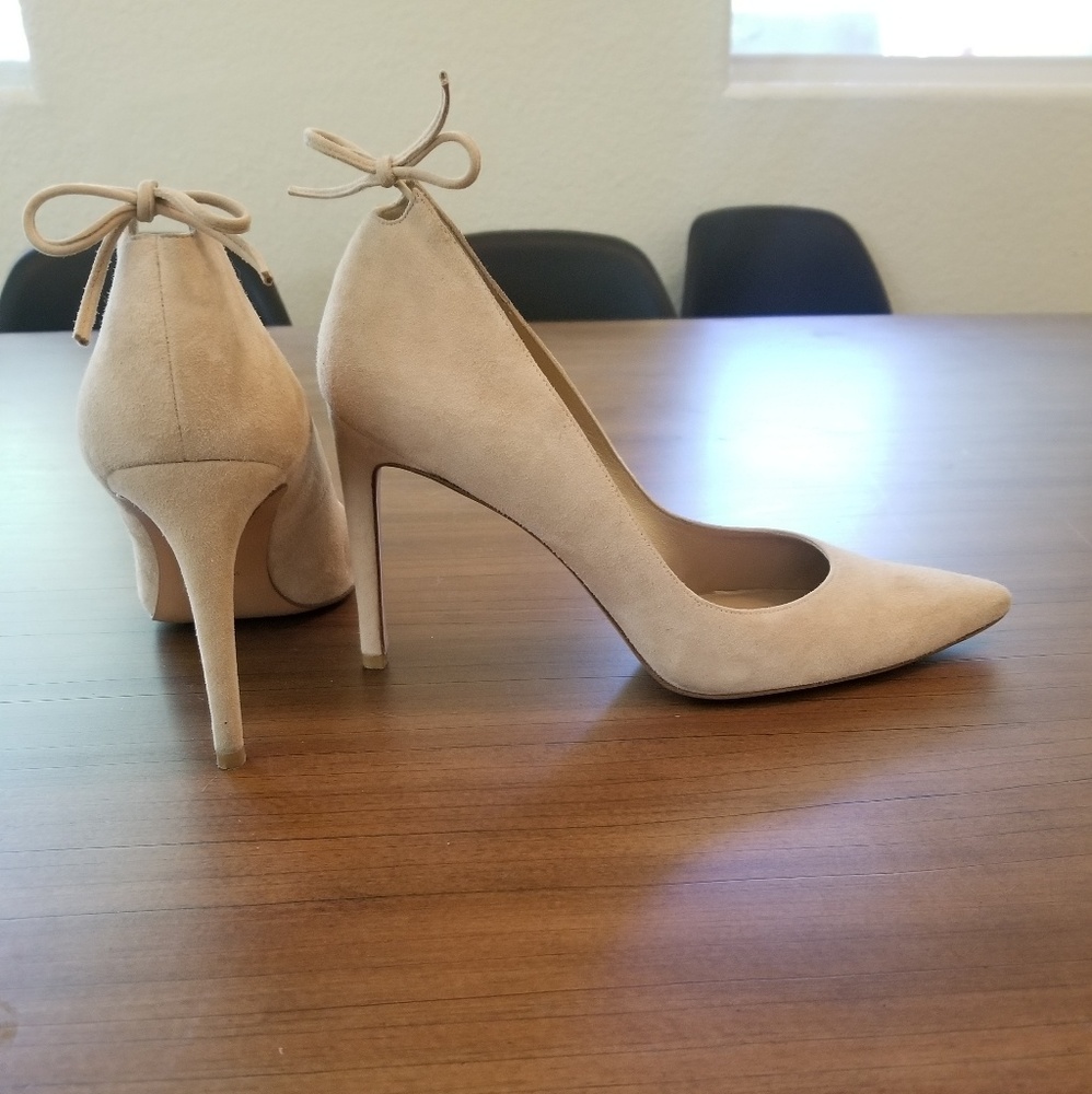 Stuart Weitzman Peekabow Pointed-Toe Suede Pumps